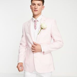 NWT ASOS Design Men's Light Pink Blazer - Classic Single-Breasted Suit Jacket